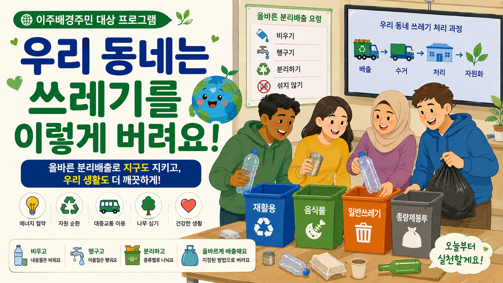 우리동네는 쓰레기 이렇게 버려요!